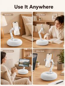 Foldable Pillow Phone Holder With Storage Compartment For Earphones And Charging Cables, 3-Axis Adjustable Mechanical Arm, Suitable For Bed, Sofa, Desk, Office And More - Multicolor - View 10