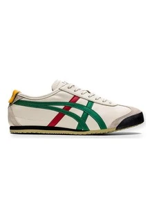 ASICS Onitsuka Tiger Mexico 66 米色綠紅條紋復古運動鞋 中性日常走路訓練鞋 - 香檳色 - 查看 4