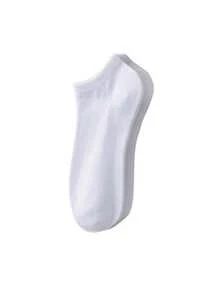 5 Pairs Mixed Random Color Solid Breathable Stretch Elastic Black White Gray Boat Socks For Men And Women - Multicolor - View 8