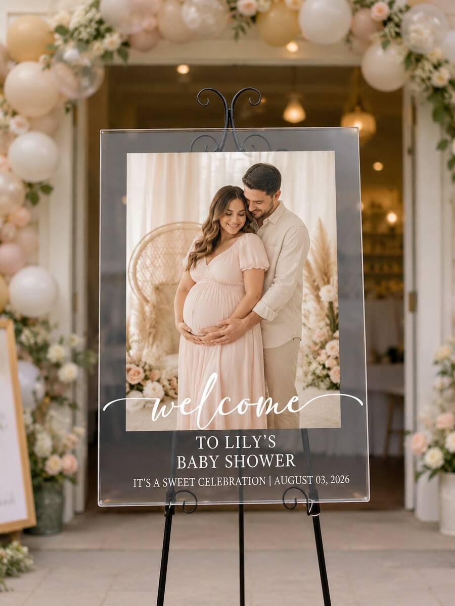 Wedding Welcome Sign, Wedding Eve Welcome Sign, Modern Wedding Entrance Sign, Acrylic Sign, Wedding Decor, Wedding Gift - Multicolor - View 1