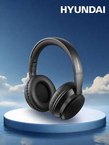 HYUNDAI HY-T02MAX 包耳式藍牙耳機附收納袋，5.4 HIFI 高保真音質、深沉低音、精準降噪、低延遲，適用音樂、運動、遊戲、商務，長效續航，相容手機與平板電腦 - 黑色+收納袋 - 查看 2