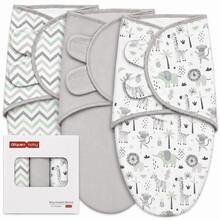 3pcs Baby Swaddle Wraps, Newborn And Infant Swaddle Blankets, Adjustable, Soft Cotton Baby Sleep Sack, Unisex, Small (0-3 Months) - Color Stripes - View 2