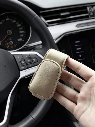 Universal PVC Car Sun Visor Glasses Clip Secure Eyewear Holder Interior Organizer Road Trip Elegant Car Interior Decor Can Firmly Clip Fashion Glasses Prescription Glasses Car Storage Shelves Unit Tools Garage Storage