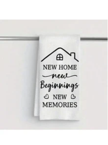 1 pieza, Toalla de cocina con estampado de letras para el hogar, suave y absorbente, reutilizable y lavable, esencial para la limpieza del hogar, accesorio de cocina, regalo festivo para amigos. - Multicolor - Ver 9