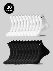 5/10/20 Pairs Unisex Couple Sports Socks, Suitable For Fitness, Daily Wear And Business Occasions, Autumn/Winter Design - Multicolor - View 8
