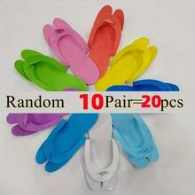 40/20 Pairs Disposable Foam Pedicure Slippers - Unscented Universal Flip-Flops For Foot Care, Nail Salons, Spas, Showers, And Beach Use - Multicolor - View 7