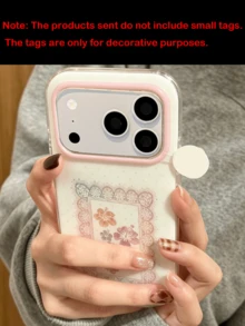 Casing Ponsel Bertekstur Renda Hibiscus Berkilau Lucu Kompatibel Dengan iPhone 17 Pro Max 17 Pro 16 14 15 Plus 15 14 13 12 16 Pro Max 11 Casing Pelindung Motif Bunga Polkadot Putih Tahan Guncangan dengan Bingkai Transparan - bunga-bunga - View 4