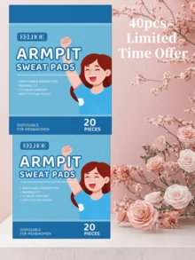 EELHOE 20pcs/40pcs Underarm Sweat Pads, Strong Absorption, Say Goodbye To Sweat Stains, Invisible And Seamless, Long-Lasting Comfort For 12 Hours, No Washing Required, Unisex, Suitable For Students, Office Workers, Commuters, Daily Travel, And Sports Enthusiasts - Sweat-absorbing Patch - View 10