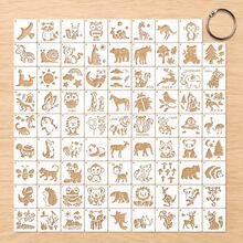 80pcs Animal Drawing Stencil Set, 3 Inch Reusable Hollow Painting Templates With Cute Wildlife, Forest, Ocean And Nature Designs For Paper, Greeting Cards, Scrapbooking, Windows, Wood, Walls, Canvas Bags, Pottery And Creative DIY Craft Projects - Stencil - View 8