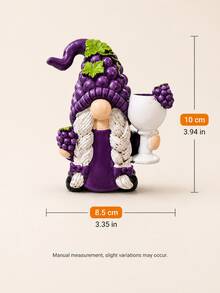 Autumn Harvest Gnome Figurine, Thanksgiving Grape Resin Statue, Autumn Home Decor, Miniature Shelf Ornament, Tiered Tray Coffee Bar Countertop Display, Seasonal Harvest Display - Selected Items - View 9