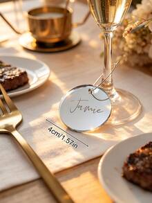 Personalized Acrylic Round Tall Cup Name Tag, Customized Wedding Name Tag, Wedding Favor Drink Label, Glass Cup Name Tag, Wine Glass Charm, Drink Decor, Creative Seating Card, Keychain And Thank You Tag For Wedding Decor - Goblet Label - View 2