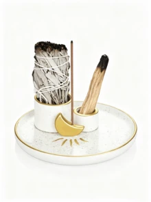 1pc 4-In-1 Resin Incense Burner, Sage Burning Holder, Incense Stick Holder, High-Quality Resin Incense Burner, Suitable For Meditation, Yoga And Home Decor Aromatherapy - 1PC - View 5