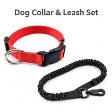 Conjunto de Coleira e Guia de Nylon Ajustável para Cachorro, Equipamento de Passeio Anti-Puxão Resistente de Cor Sólida, Durável para Cães Pequenos, Médios e Grandes, Passeio Diário, Caminhada e Treinamento de Cães - Multicolorido - Visão 17