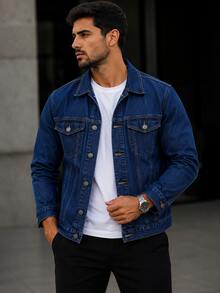 Men's Iron Button Twill Jacket - Azul oscuro - Ver 2