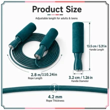 Sports Outdoor Foam Grip Smooth Bearing Jump Rope, PVC Coated Steel Wire Fitness Jump Rope, Portable Fitness Equipment, Adjustable Length, Suitable For Men And Women, Applicable For Home Gym, Outdoor Workout And Weight Loss Training - Multicolor - View 3