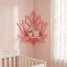 1pc Bohemian Lotus Corner Wall Shelf, Floating Display Rack For Crystal, Candle, Plant, Suitable For Bedroom, Living Room, Yoga Room Zen Home Decor - Hollow Lotus - View 10