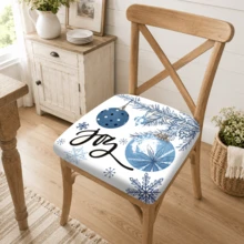 2/4/6pcs Set, Pattern Printed Milk Silk Seat Cushion Covers, Christmas, Can Be Used As Christmas Gifts, Christmas Decorations, High Elasticity Full Coverage Dining Chair Seat Cushion Covers, Removable Washable Dust-Proof Chair Protector Covers, Suitable For Kitchen Dining Chairs, Restaurant Chairs, Living Room Chairs, Office Chairs And Home Decor - Multicolor - View 5