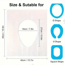 1/10/100pcs Disposable Toilet Seat Covers, Made Of Plastic Material, Waterproof Design, Individually Packaged, Convenient For Travel, Suitable For Airplane, Hotel, Camping Outdoor And Other Scenarios, Perfect Gift For Travel. Cruise Essential, Travel Essentials, Camping Essentials - Multiple Styles - View 2