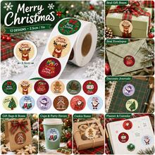 500pcs Cartoon Christmas Roll Stickers 1 Inch Round 12 Patterns Rich Christmas Cartoon Designs (Wreath / Reindeer / Santa Claus /, First Day Of School - Multicolor - View 2