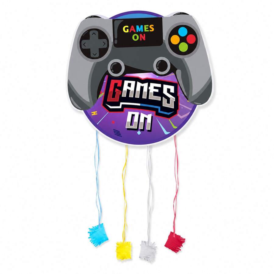 Piñata Infantil de Mando Gamer con Cintas para Tirar, 47 * 43 cm, Decoración para Cumpleaños y Fiestas, Sin Relleno - Ver 1