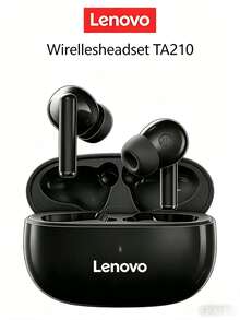 Lenovo TA210 无线蓝牙耳机 - 超长续航，入耳式运动耳机，ENC 主动降噪，四麦克风智能通话降噪，白色/月光白，黑色 - 礼品设计 - 黑色 - 查看 1