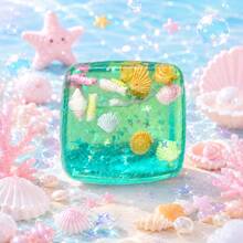 Malt Candy Ocean Ice Cube Squeeze Toy 海洋主題透明果凍方塊貝殼圖案軟捏玩具,趣味顏色辨識教育玩具,訓練專注力與手眼協調,親子互動生日派對小禮物 - 彩色 - 查看 7