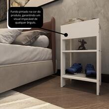 Mesa de Cabeceira sem Gaveta em MDF Fulldecor - Mod.0707 - Branco - Branco - Visão 7