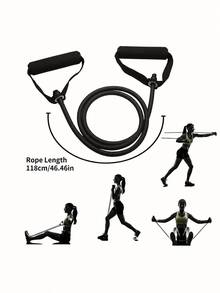Portable Yoga Resistance Bands With Comfort Handles Tpe Elastic Fitness Rope For Men Women Yoga Pull Rope Fitness Stretching Rope For Home Workouts And Strength Training Pilates Body Shaping Workout Equipment Gym Essentials Accessories - Multicolor - View 6