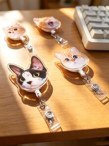 Customized Pet Badge Clip - Personalized Dog Or Cat Photo Keychain, Nurse ID Badge Holder, Name Badge Clip, Nurse Life, Unique Work Badge - Badge Scroll - View 6