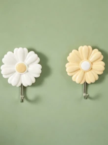 1/6pcs Random Flower Shape Self-Adhesive Wall Hooks, Suitable For Home Decor, Storage, Organization, Storage Rack, Hanging Hook, Key Rack, Coat Rack - Multicolor - View 3