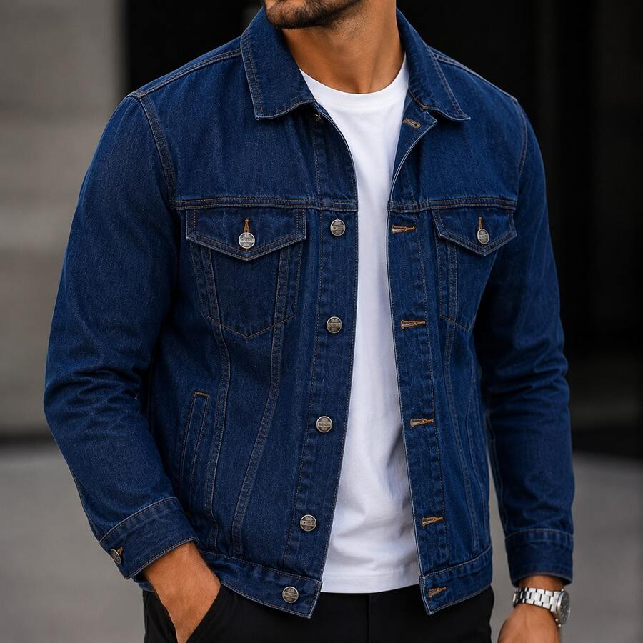 Men's Iron Button Twill Jacket - Azul oscuro - Ver 1