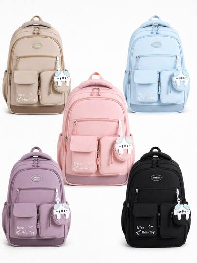 Mochila Escolar Kawaii de Gran Capacidad, Mochila Resistente al Agua con Diseño Lindo para Estudiantes, Viajes y Uso Diario, Varios Colores Disponibles