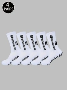 1/2/3/4 pares de calcetines de fútbol con patrón FS, amortiguadores, cómodos, resistentes al desgaste, calcetines deportivos adecuados para fitness al aire libre y baloncesto - Multicolor - Ver 15