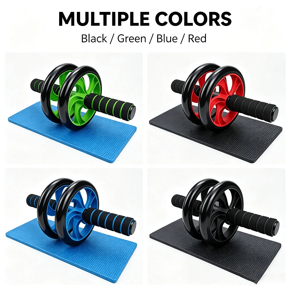 Exercise Equipment Abdominal Workout Ab Roller Wheel, Portable Fitness Core Training Tool With Non-Slip Knee Mat For Daily Exercise - Multicolor - View 1