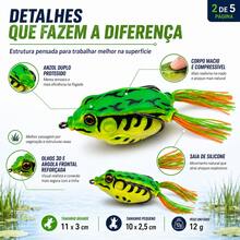 Kit com 5 Iscas Frog Grandes para Traíra, Corpo Macio, Cores Sortidas, com Estojo - Kit 5 Grandes – Cores Sortidas com Estojo - Visão 4