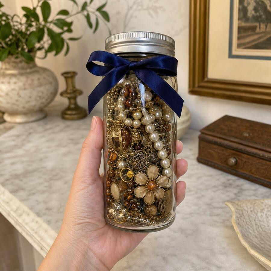Golden Hour Floral Charm Mystery Jewelry Storage Jar Gift Set 15pc T9070 - Multicolor - View 1