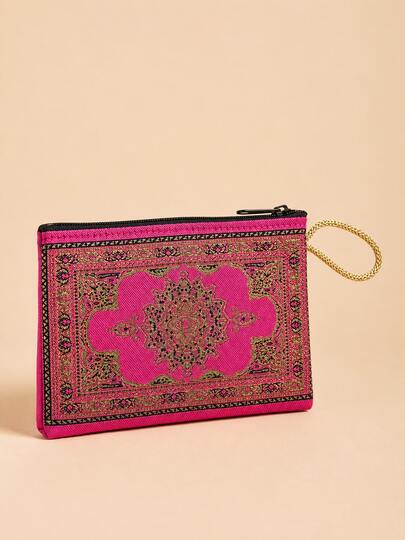 XD Portefeuille mini pour femme style western vintage avec broderie fil doré, porte-monnaie court polyvalent, porte-cartes et pièces portable brodé raffiné, cadeau premium pour la Fête des enseignants, petit sac à main simple et élégant pour le quotidien, les courses et les voyages