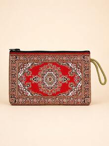 XD Luxury Gold Thread Embroidered Vintage Style Women's Small Wallet, Mini Coin Card Holder Compatible With Middle Eastern Outfits, Multi-Layer Storage For Coins And Cards, High-Quality Portable Handbag For Teacher's Day Gift - Multicolor - View 6