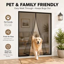 Magnetic Screen Door Set, Balcony Door Insect Screen, Patio Door Screen, Sliding Door Screen, 100X210cm, Suitable For Balcony Door, Basement Door And Patio Door, Easy Installation, Effective Protection - Black 100*210cm - View 3