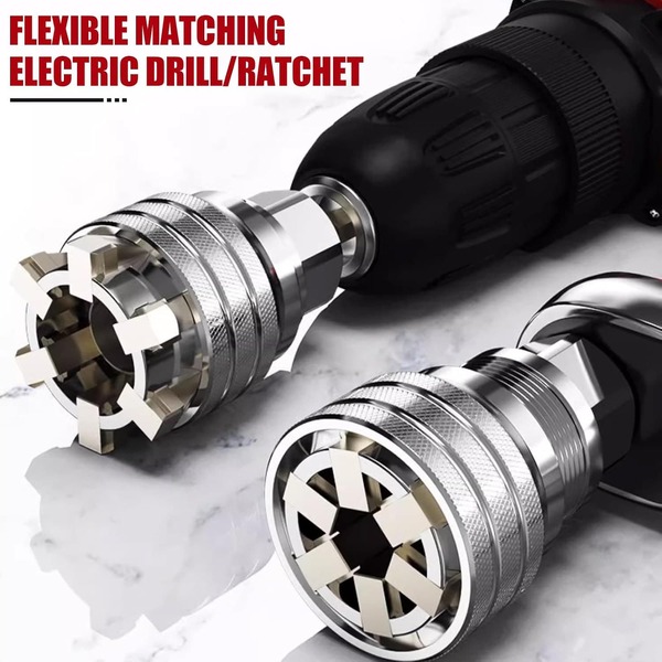 1pc Universal Adjustable Socket Wrench, Fits Standard Metric 10-19mm, 3/8"-3/4" Ratchet Wrench, Adjustable Drive Socket Wrench, Compatible With 3/8" Drive Ratchet Torque Wrench And Electric Drill