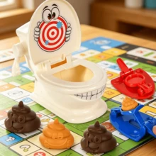 Toilet Poop Launcher Toy, Multi-Player Battle Tabletop Game, Funny Prank, Party Stress Relief Toy - 1pc Toilet Poop Launcher - View 2