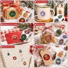 500pcs Cartoon Christmas Roll Stickers 1 Inch Round 12 Patterns Rich Christmas Cartoon Designs (Wreath / Reindeer / Santa Claus /, First Day Of School - Multicolor - View 6
