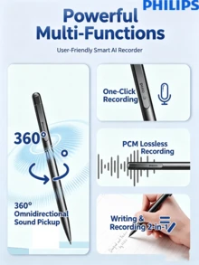 PHILIPS Professional High-Definition Noise-Canceling Voice Recorder For Meetings And Students, Portable Recording Device - View 2