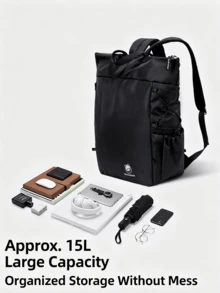 CAMEL CROWN Large Capacity Lightweight Minimalist Hiking Backpack, Waterproof Portable Travel Backpack, Suitable For Outdoor Climbing And Sports - Phantom Black - View 2