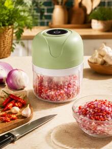 Electric Garlic Beater & Garlic Stamper - Blue - View 12