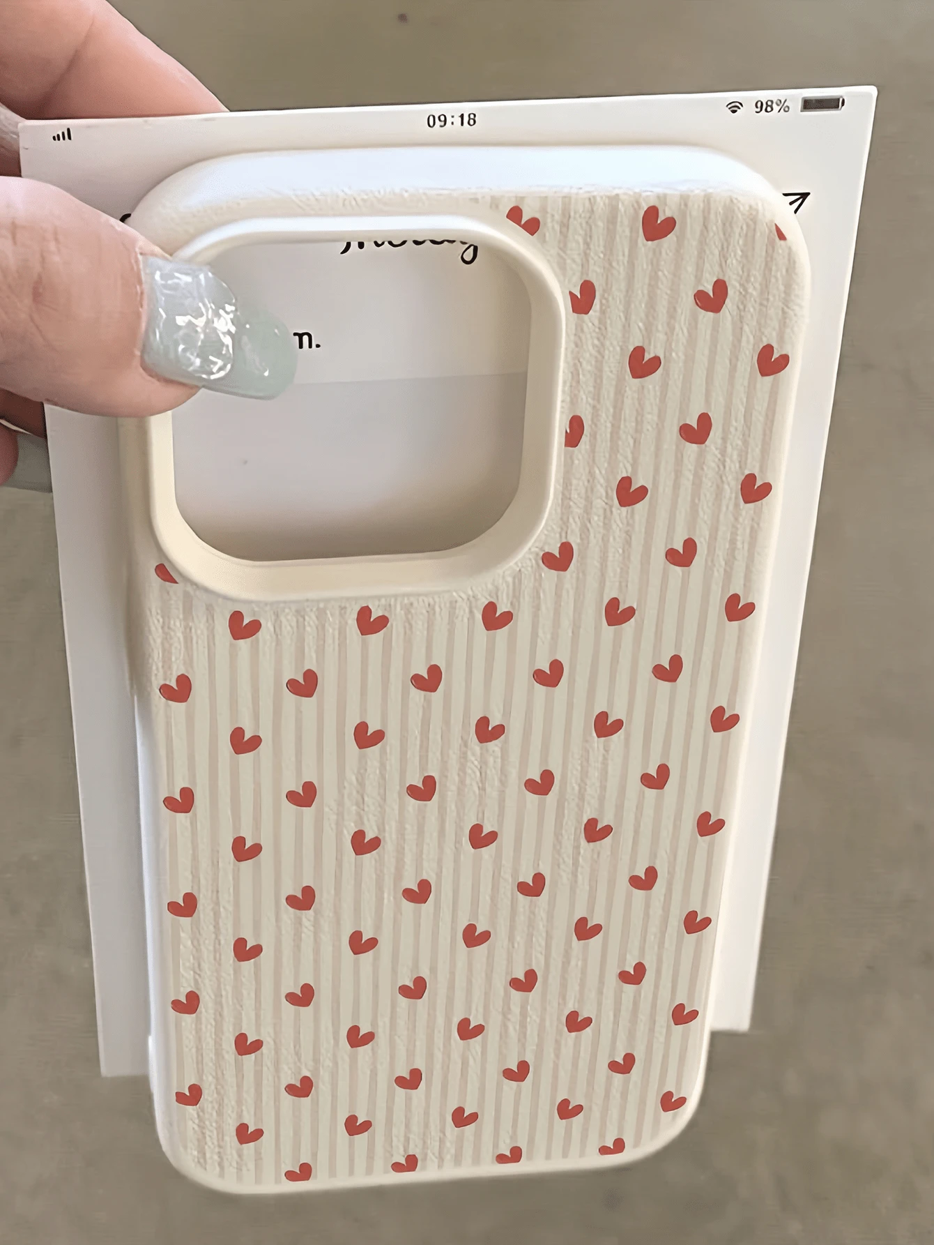 1pc White Fine Striped Heart Minimalist Personalized TPU Shockproof Full Coverage Phone Case Compatible With Apple 17 16 15 14 13 12 11 Pro Max Air And Series - Multicolor - View 1