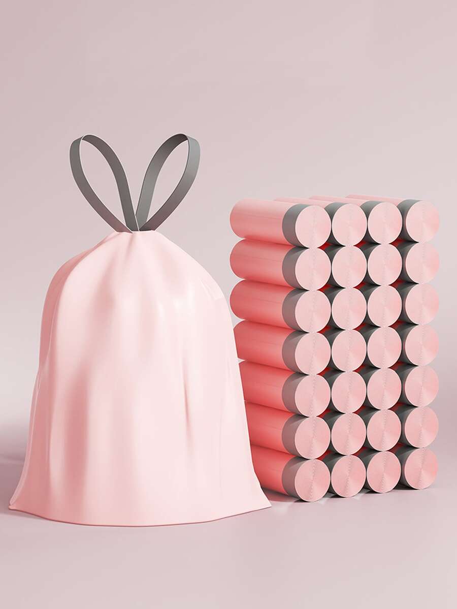 Bolsas de basura rosas, tipo desechable con cordón, para dormitorios de estudiantes, cocinas del hogar y oficinas - Bolsas de basura - Ver 1