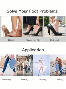 4 Pairs Soft Sponge Heel Pads, Breathable Fabric Waterproof Heel Cushions With Strong Self-Adhesive Backing, Ergonomic Curve Non-Slip Heel Buffers, Unisex, Suitable For Plus Size Shoes, Stilettos, Sneakers And Leather Shoes, Essential Accessory To Protect Feet From Friction Damage.Heels, Shoe Accessories, Travel - Multicolor - View 3