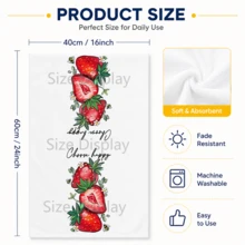 2/4/6pcs Strawberry Pattern Printed Kitchen Towels, Super Soft Microfiber High Absorbent Tea Towels, Dish Cloths, Cleaning Towels, Hand Towels, Suitable For Cooking, Baking, Wiping Cleaning And Kitchen Decor, Kitchen Accessories, Daily Essentials - Multicolor - View 11