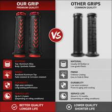 Universal Motorcycle Handlebar Grips | 22mm 24mm MX Gel Rubber Grips With CNC End Caps | Non-Slip Off-Road Motorcycle Handlebar Grips Full Set Suitable For Kawasaki Suzuki - A - View 2